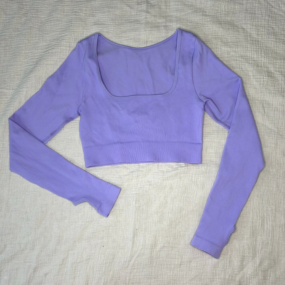 ZLAITE Women''s Long Sleeve Cropped Seamless Workout Top